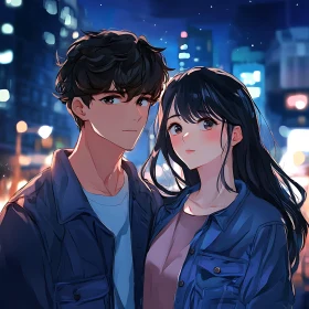 Anime Couple City Night