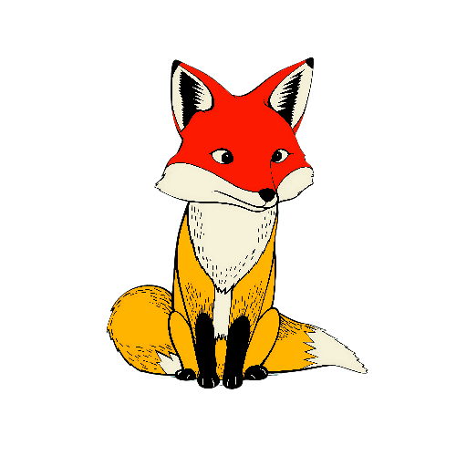 Charming Cartoon Fox T-Shirt Design POD Design