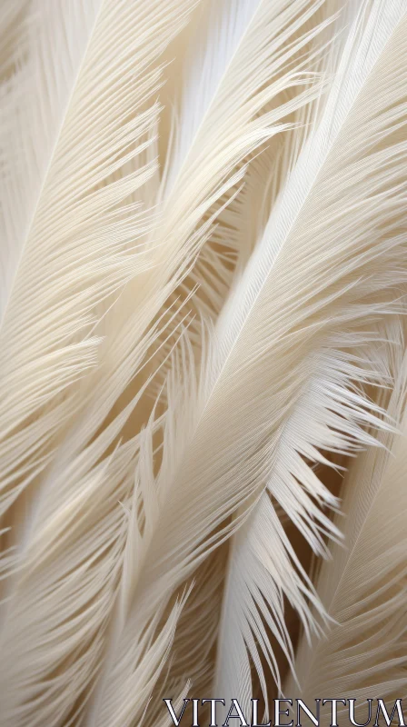 Close-Up View of White Pheasant Feathers - Nature's Craftsmanship AI Image