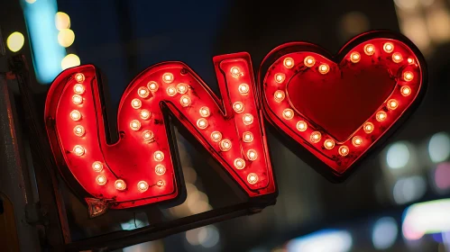 Glowing 'UNO' Heart Neon Display