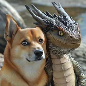 A Dog and Dragon Together