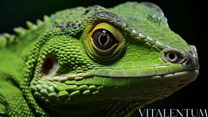 Emerald Lizard in Precisionist Style: A Study of Contrast AI Image