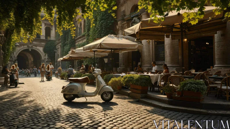 Enchanting Italian City: A Romantic Journey through Neoclassical Streets AI Image