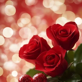 Romantic Roses and Heart Still Life