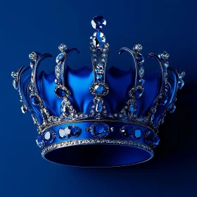 Luxurious Blue Gemstone Crown