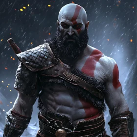 Intense Warrior with Red Markings