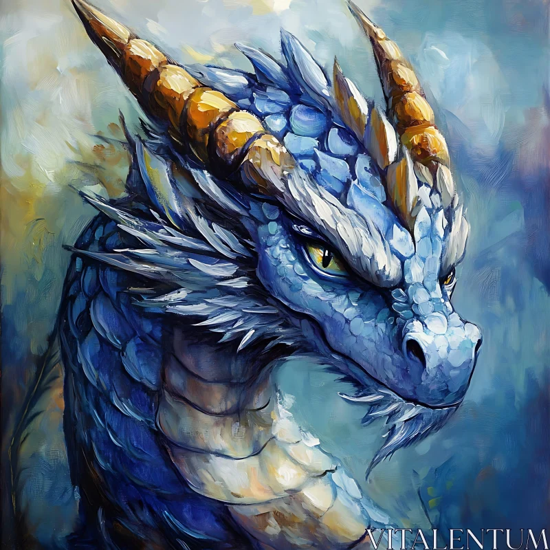 Fantasy Dragon Head Close-up AI Image