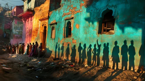 Vibrant Shadows in an Urban Street