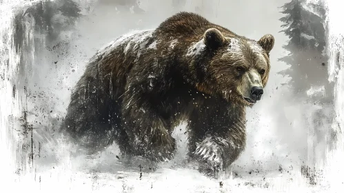 Wildlife Majesty: Bear in Snow
