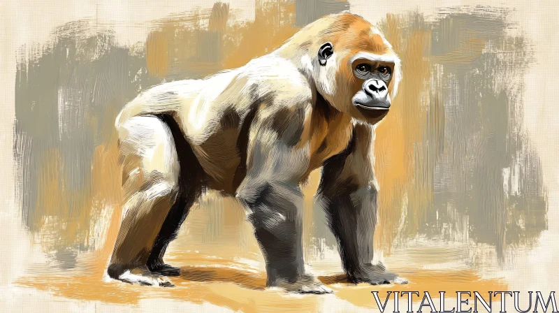 Gorilla Wildlife Painting AI Image