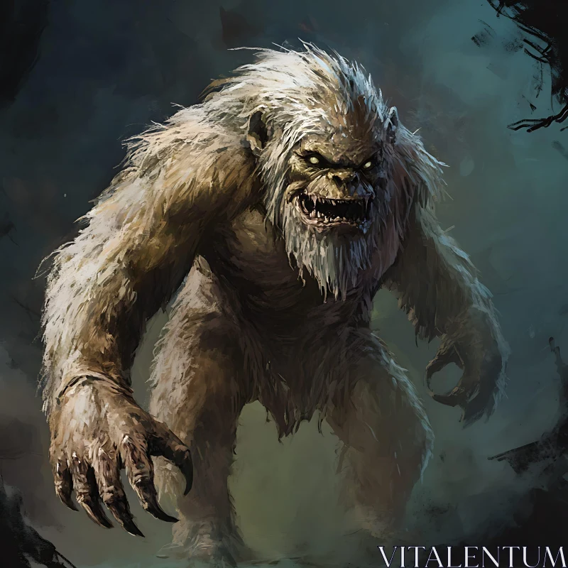 AI ART Fearsome Yeti Monster Art