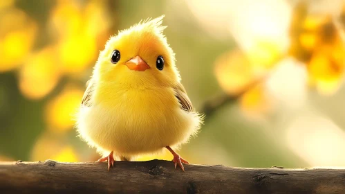 Tiny Yellow Bird Portrait