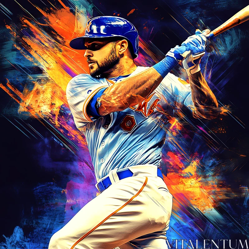 AI ART Baseball Swing Abstract Art