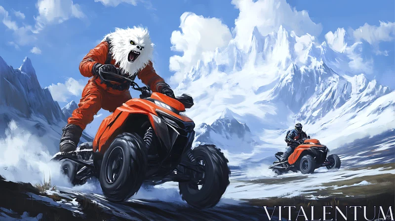 AI ART Snowy Mountain ATV Adventure