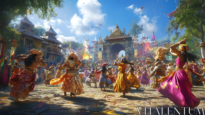 Colorful Festival Dance AI Image