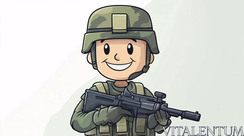 AI ART Animated Soldier Character with Firearm