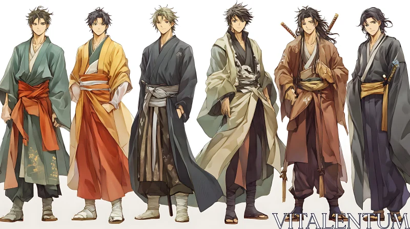 Kimono Anime Characters AI Image