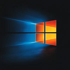 Glowing Abstract Window with Light Beams