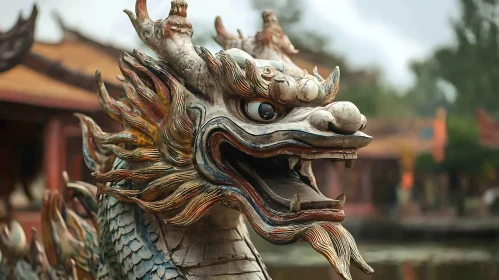 Ornate Dragon Sculpture Close-up