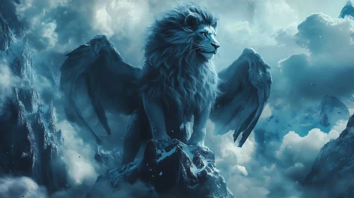 Majestic Lion with Wings