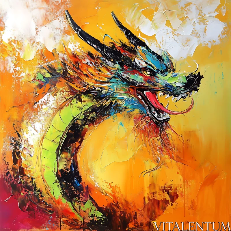 AI ART Colorful Dragon Artwork