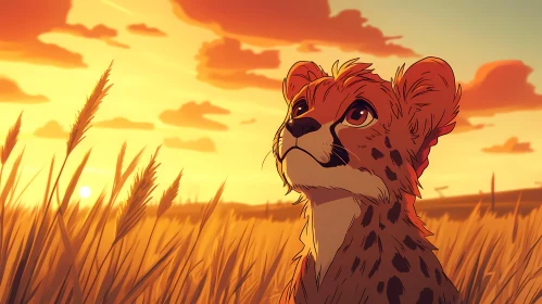 Wild Cheetah at Dusk