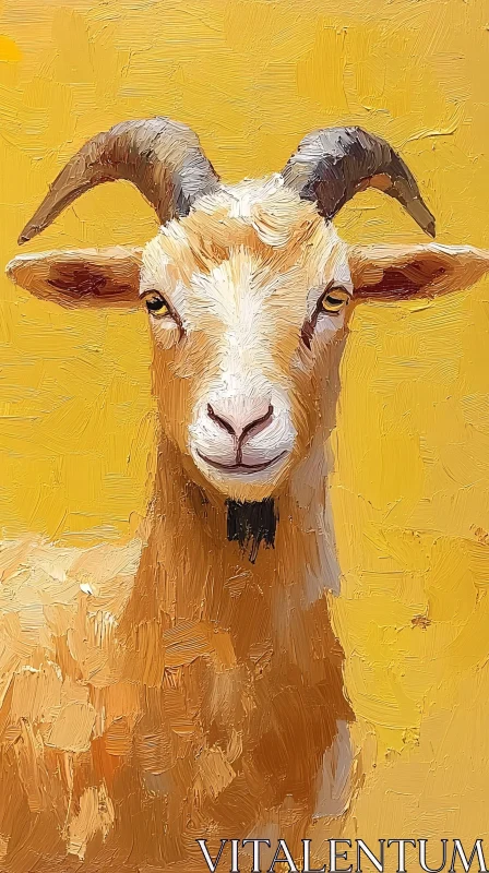 Goat Painting with Horns AI Image