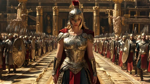 Ancient Warrior Queen with Army