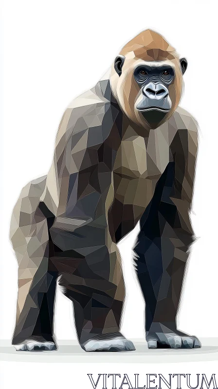 Polygonal Gorilla Illustration AI Image