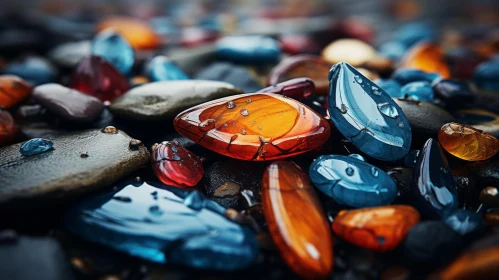 Azure and Amber Stones: A Captivating Display of Nature's Art