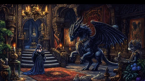 Enchanted Encounter: Dragon and Lady