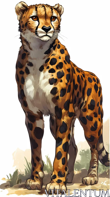 Cheetah Art Piece AI Image