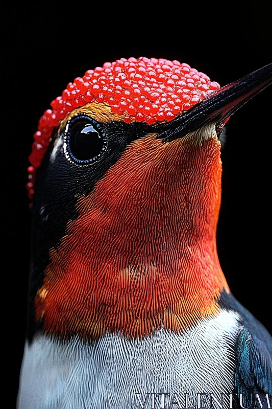 Close-Up of a Bird with Bright Feathers AI Image