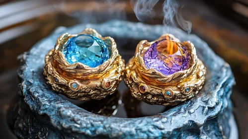 Ornate Gemstone and Gold Jewelry