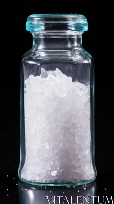 Captivating Image of Salt in Glass Jar Against Black Backdrop AI Image