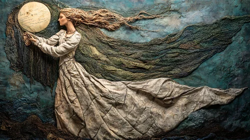 Dreamy Lady And Celestial Body Artwork