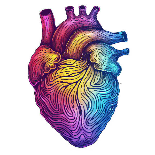 Colorful Heart Art T-Shirt POD Design