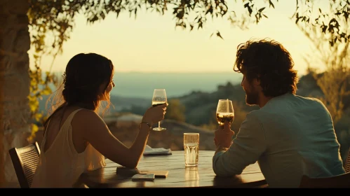 Golden Hour Toast: Intimate Wine Sharing