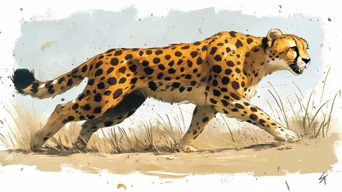 Elegance of a Cheetah in Art