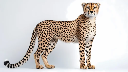 Cheetah Elegance on White
