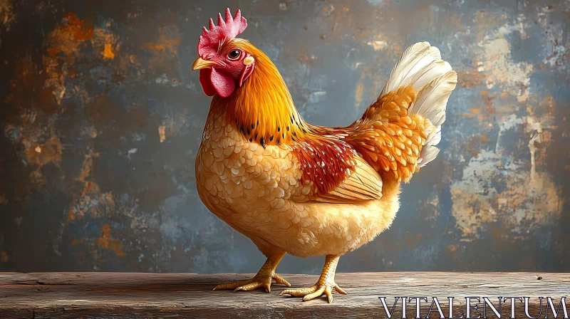 Chicken Art with Vibrant Feathers AI Image