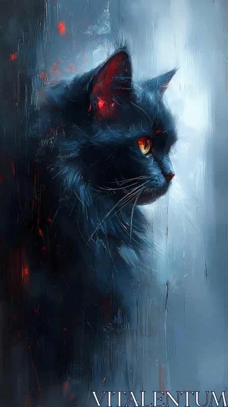 Enigmatic Feline Art AI Image