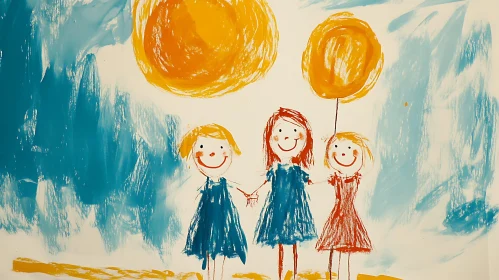 Children's Art: A Sunny Day with Friends