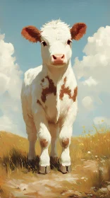 Serene Cow in Sunlit Pasture