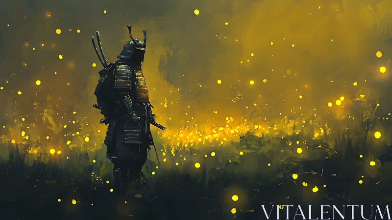 AI ART Warrior in Ethereal Light