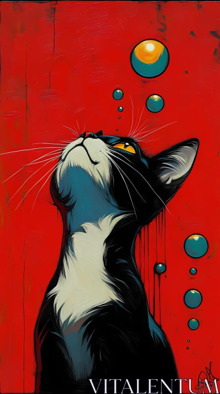 AI ART Playful Cat Portrait in Pop Art Style