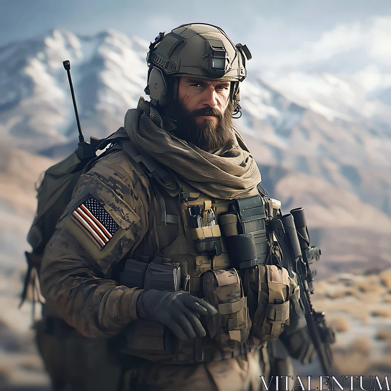 AI ART Portrait of Soldier in Tactical Gear