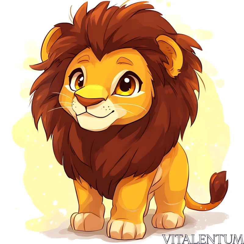 AI ART Lion Cub Cartoon Image