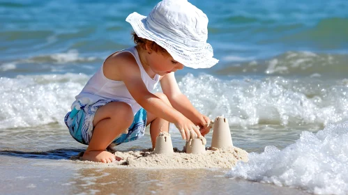 Beach Fun: A Child's Sandcastle Creation