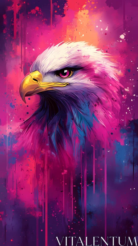 Colorful Eagle Head in Abstract AI Image